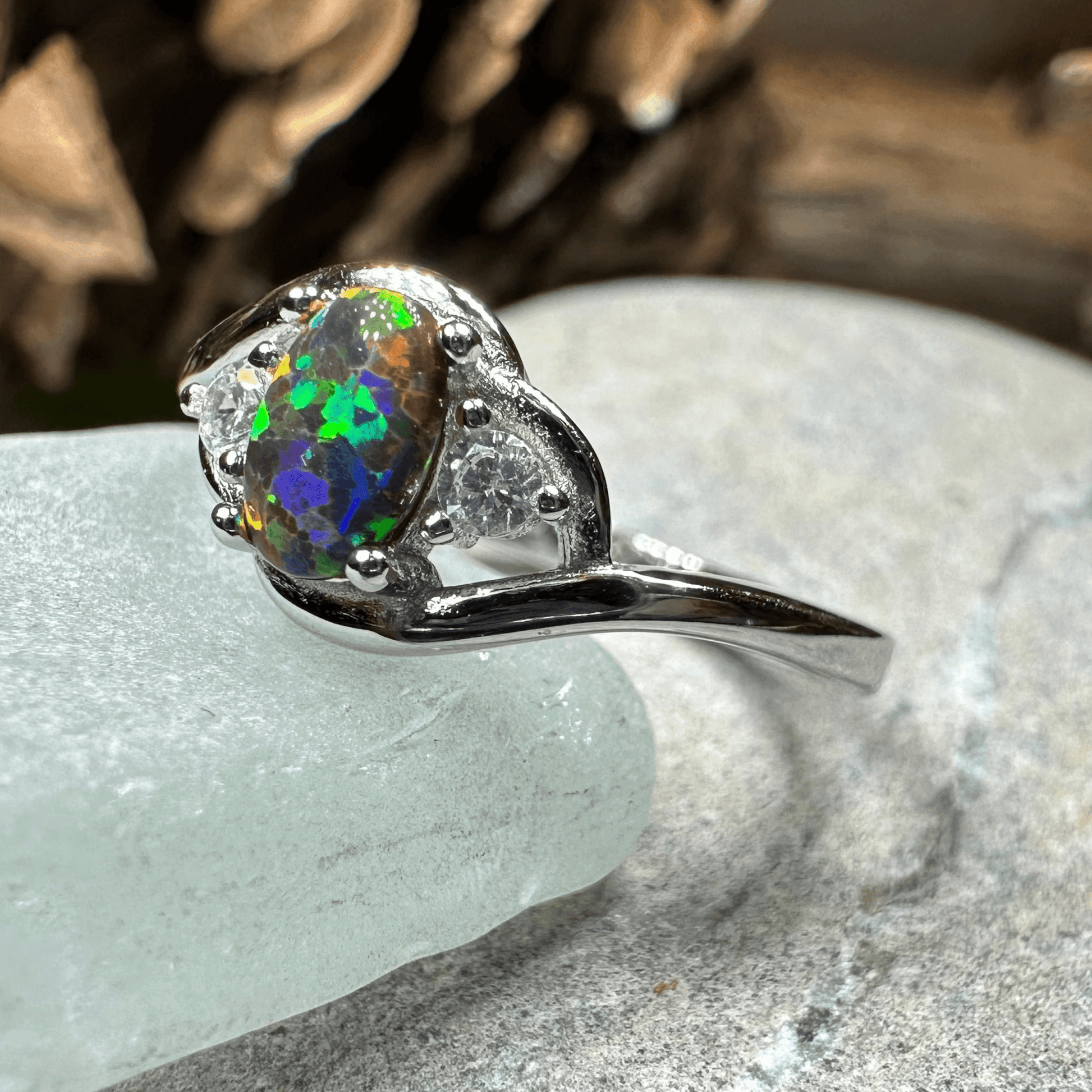 Nya Black Fire Opal Ring - 5
