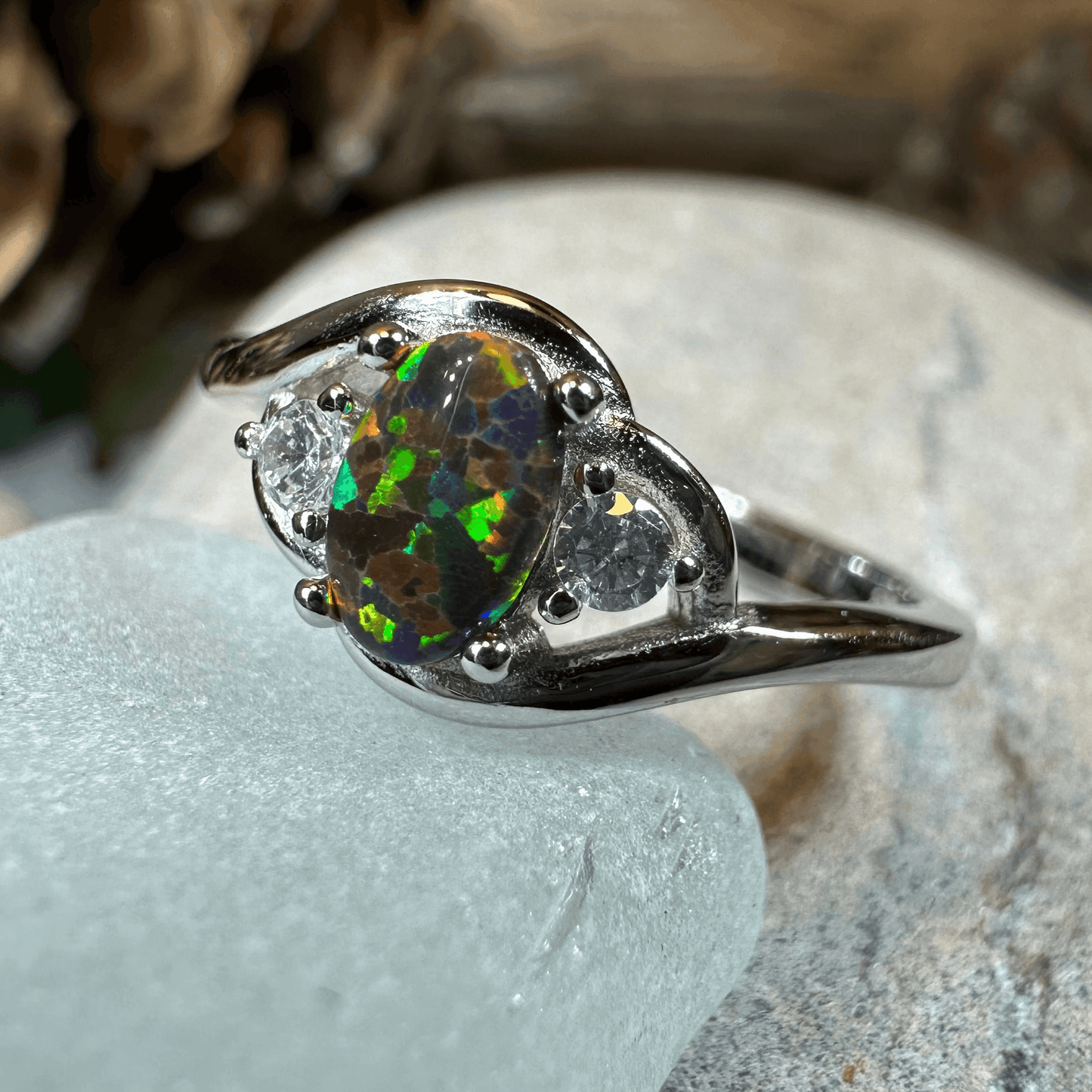 Nya Black Fire Opal Ring - 5