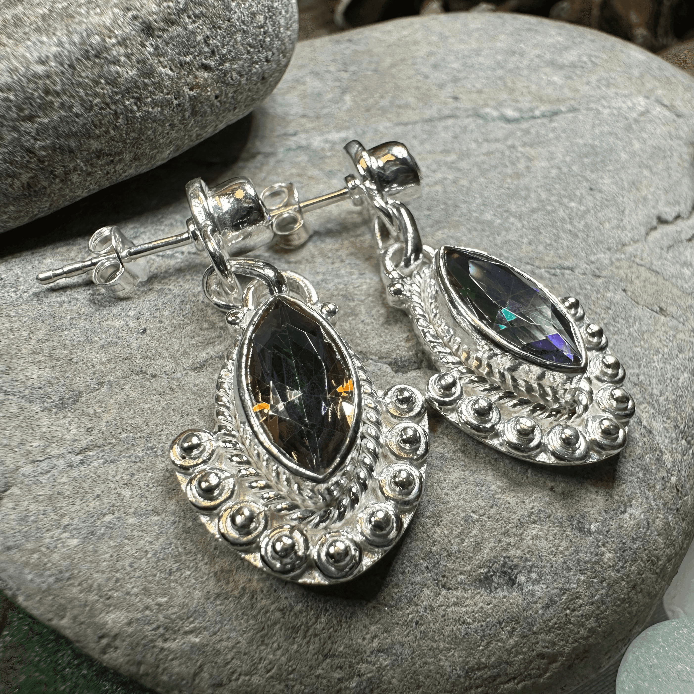 Lesedi Celtic Post Earrings - Moonstone