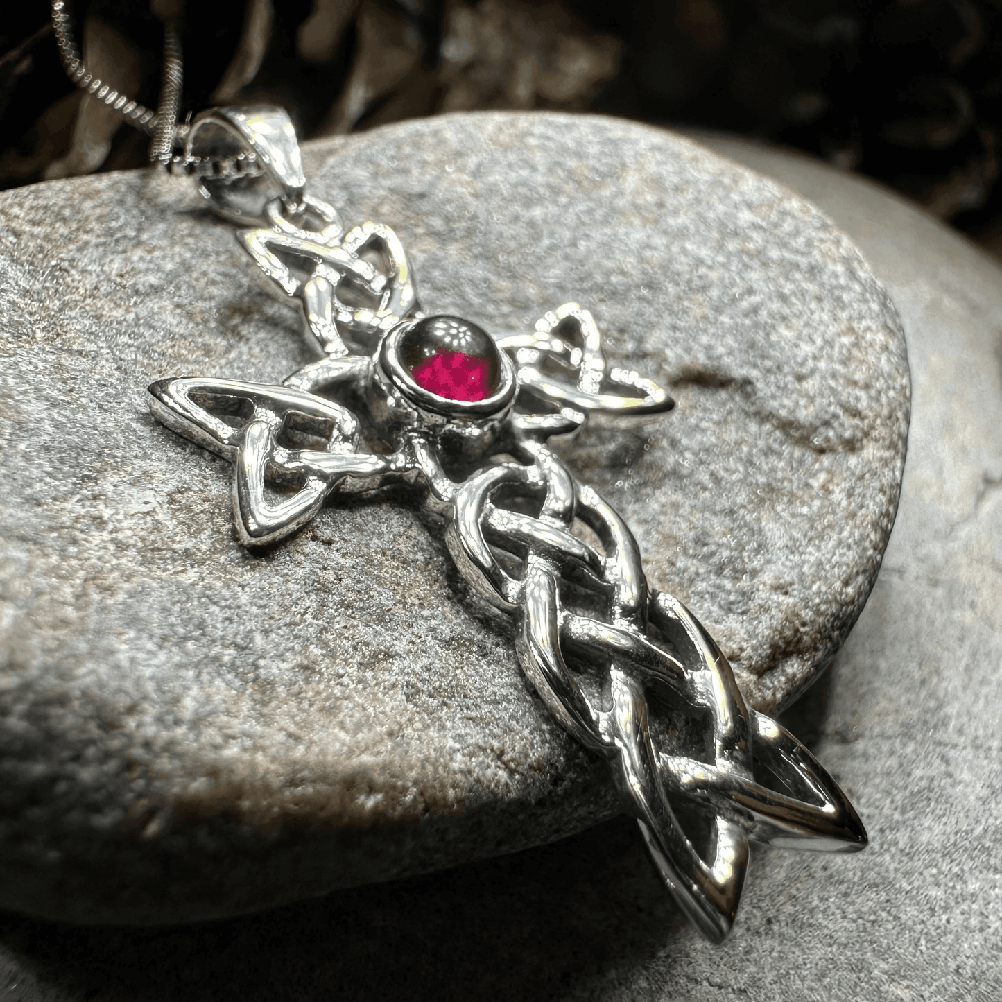 Kathleen Celtic Cross Necklace - Amethyst