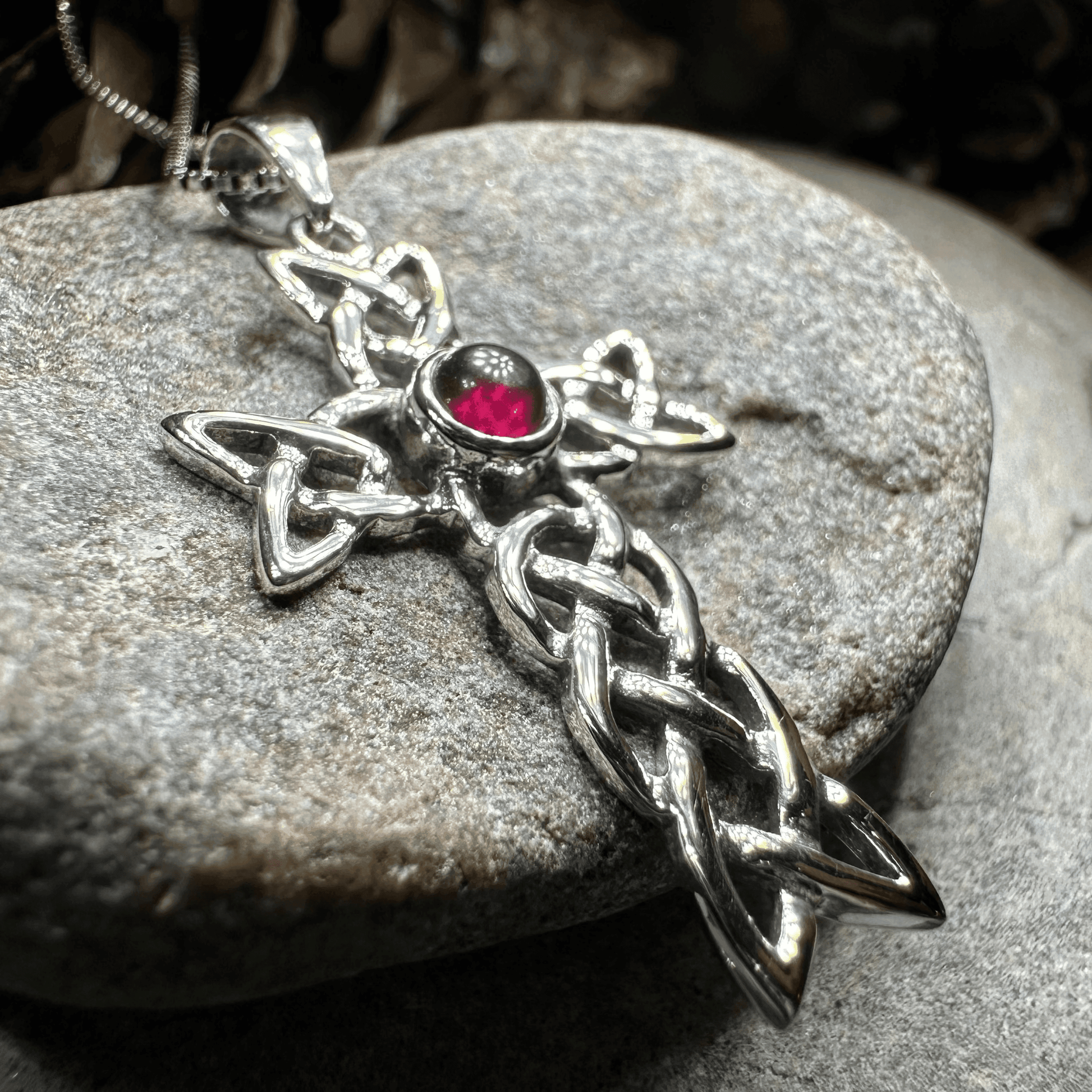 Kathleen Celtic Cross Necklace - Amethyst