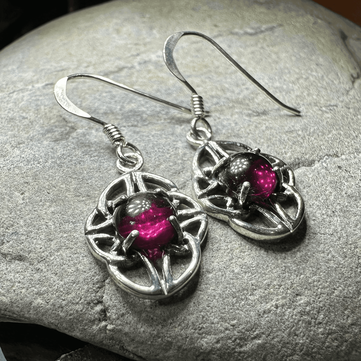 Charis Celtic Knot Earrings - Garnet