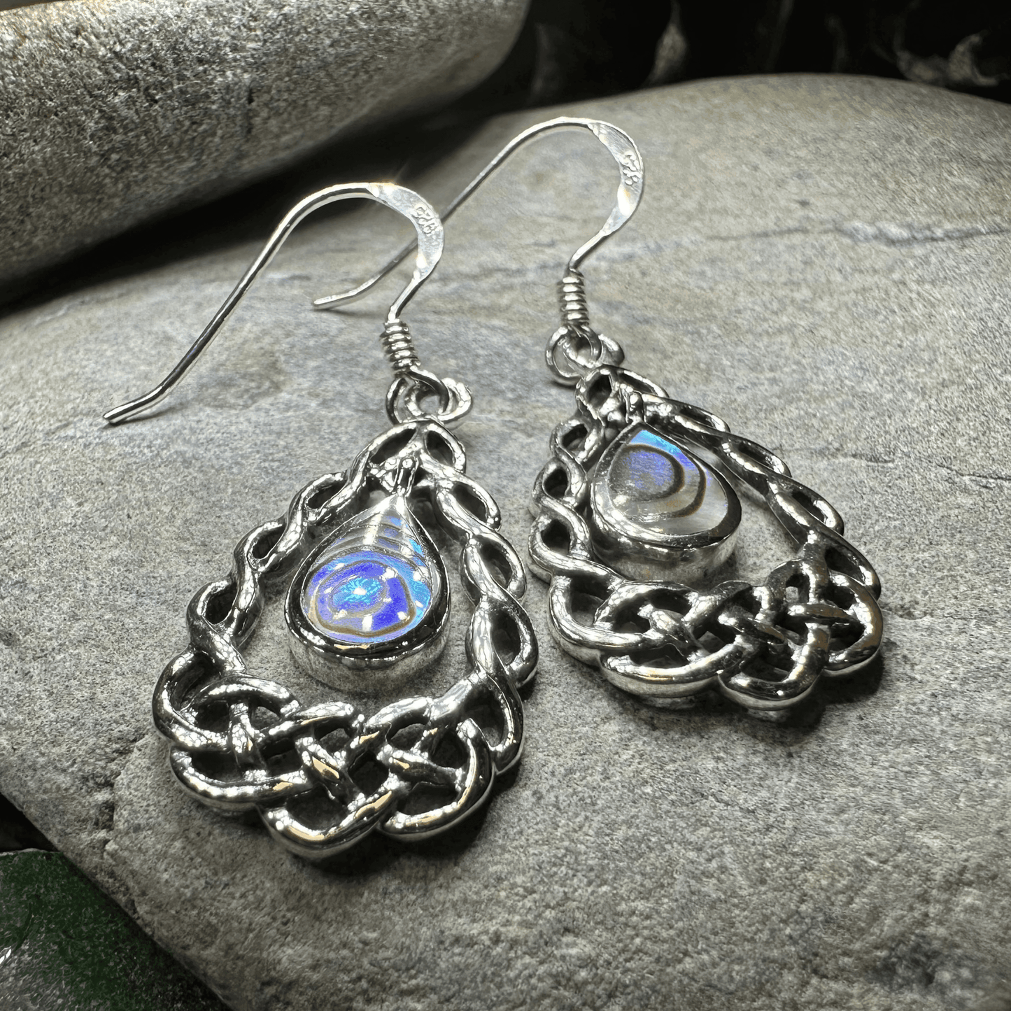 Lucretia Celtic Knot Earrings - Abalone Shell