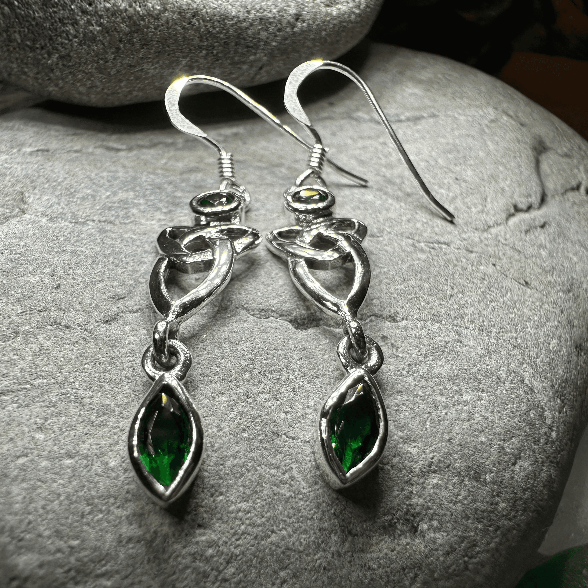 Holyrood Celtic Knot Earrings - Garnet