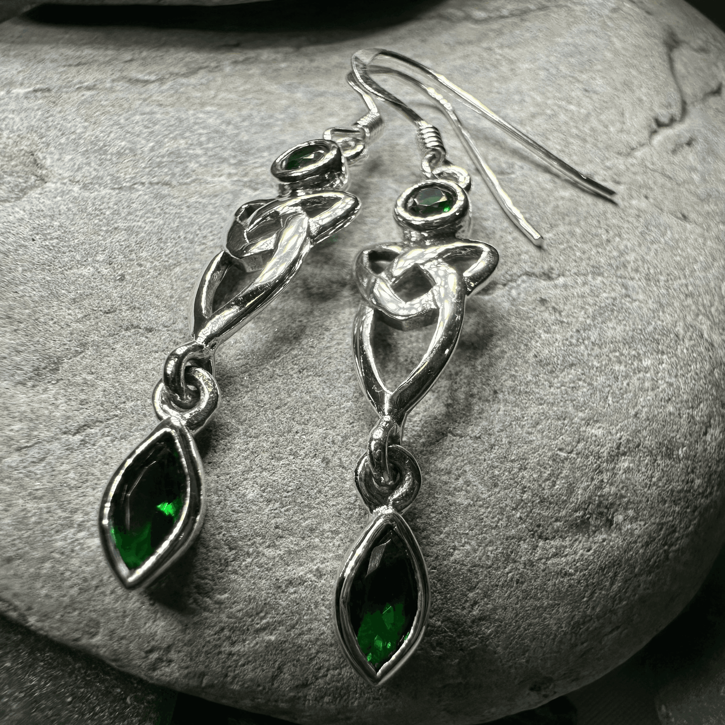 Holyrood Celtic Knot Earrings - Garnet