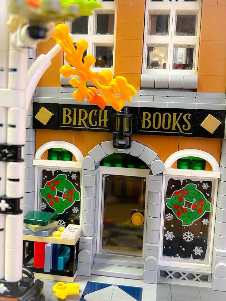 Christmas Wreath Winter Village 4x6 Glass Window made with LEGO part - B3 Customs - 