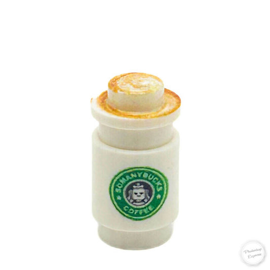 Somanybucks Latte Coffee Cup for Minifigs made from LEGO part - B3 Customs - 