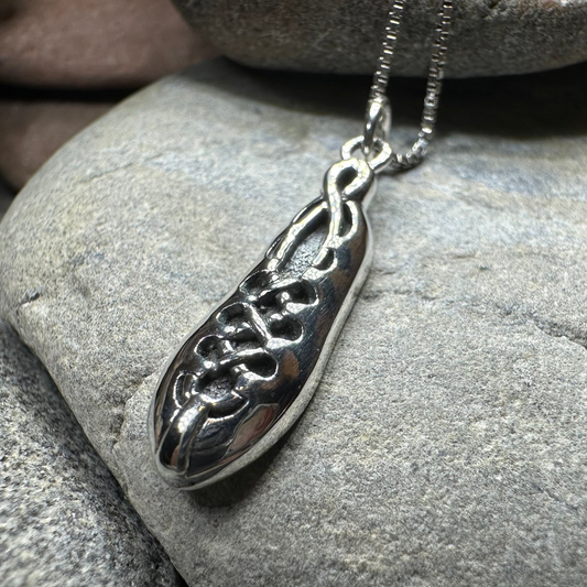 Irish Dance Shoe Silver Necklace