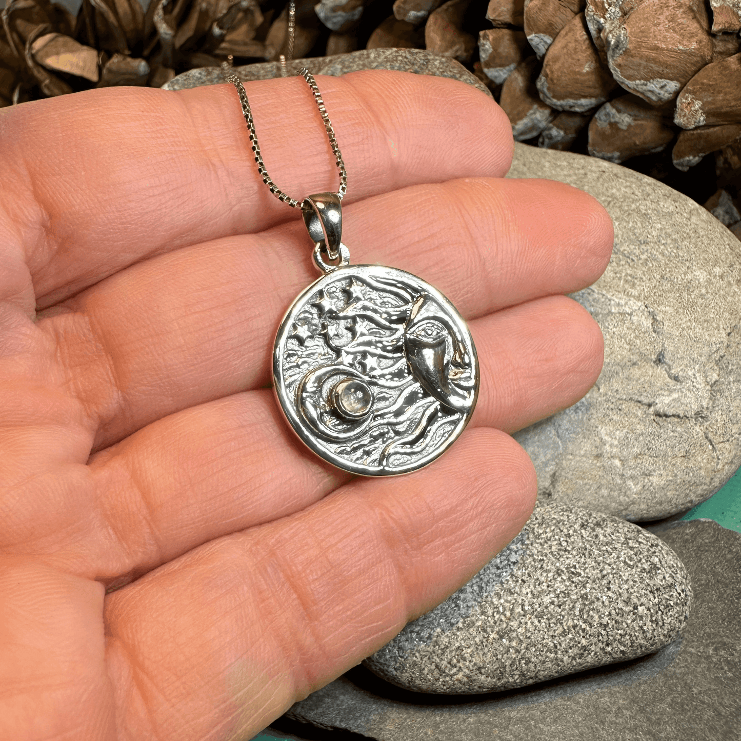 Celestial Wind Moon & Sun Necklace - 18
