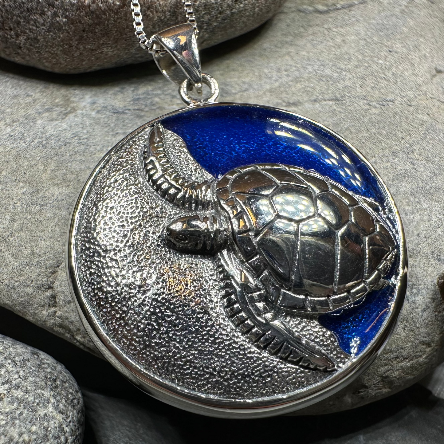 Blue Loggerhead Turtle Necklace