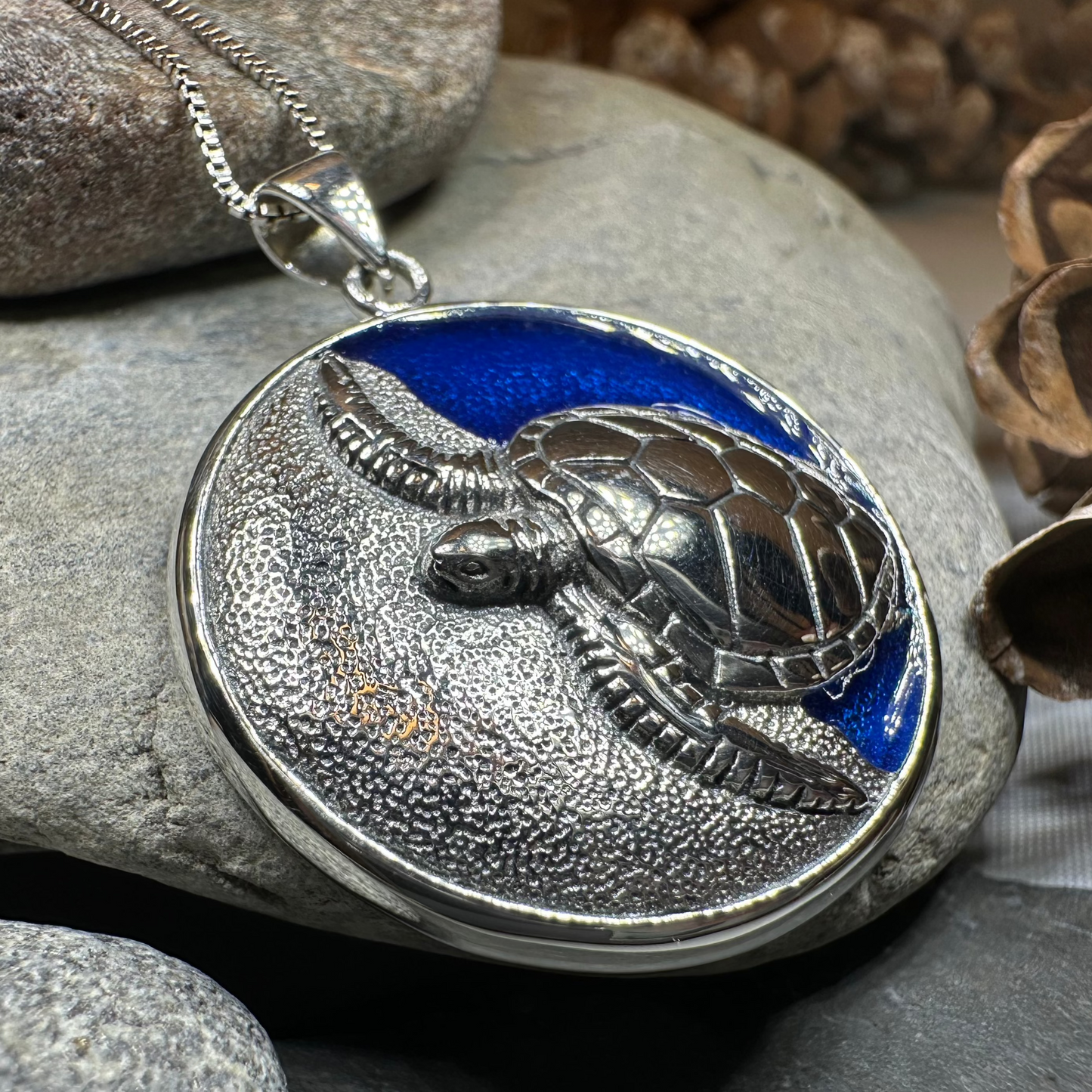 Blue Loggerhead Turtle Necklace