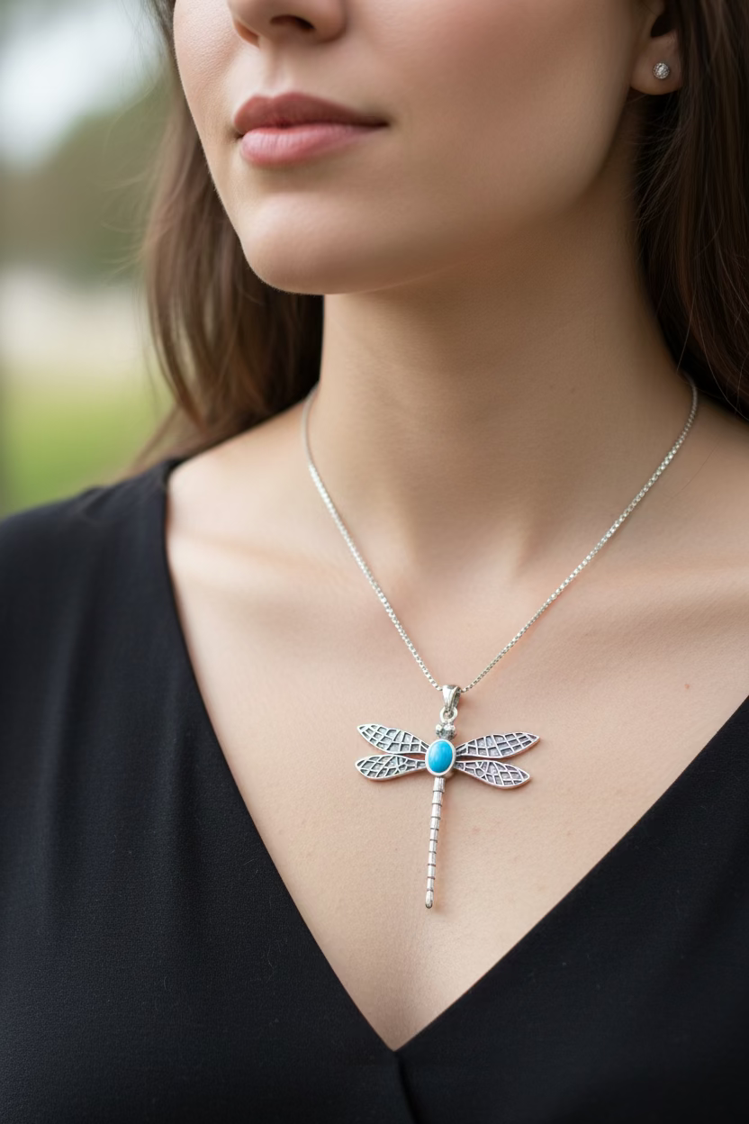 Turquoise Dragonfly Necklace