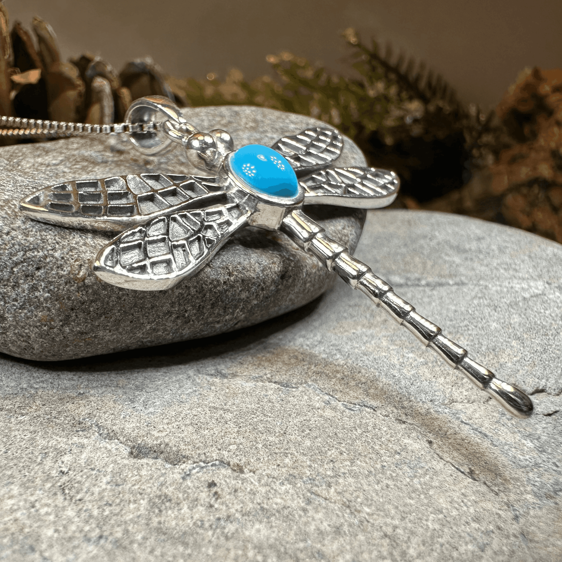 Turquoise Dragonfly Necklace - 18