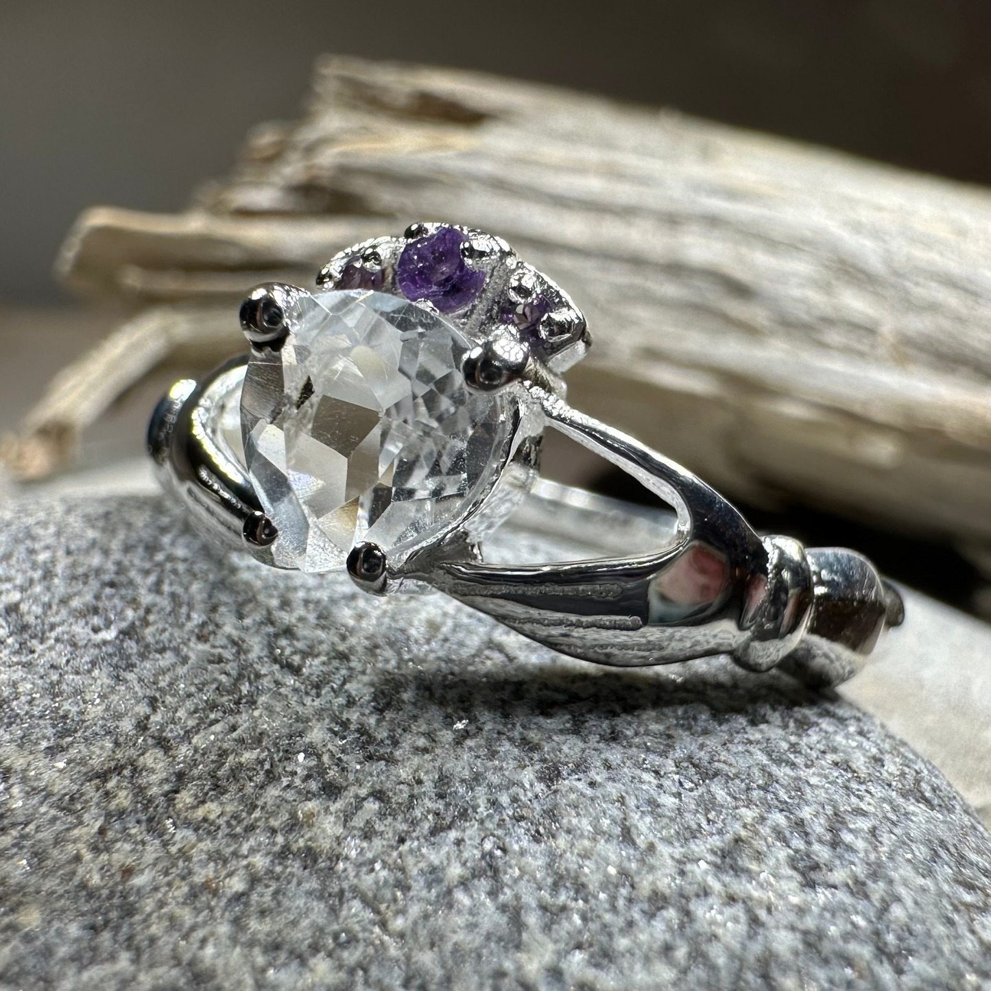 Ardor Moonstone Claddagh Ring