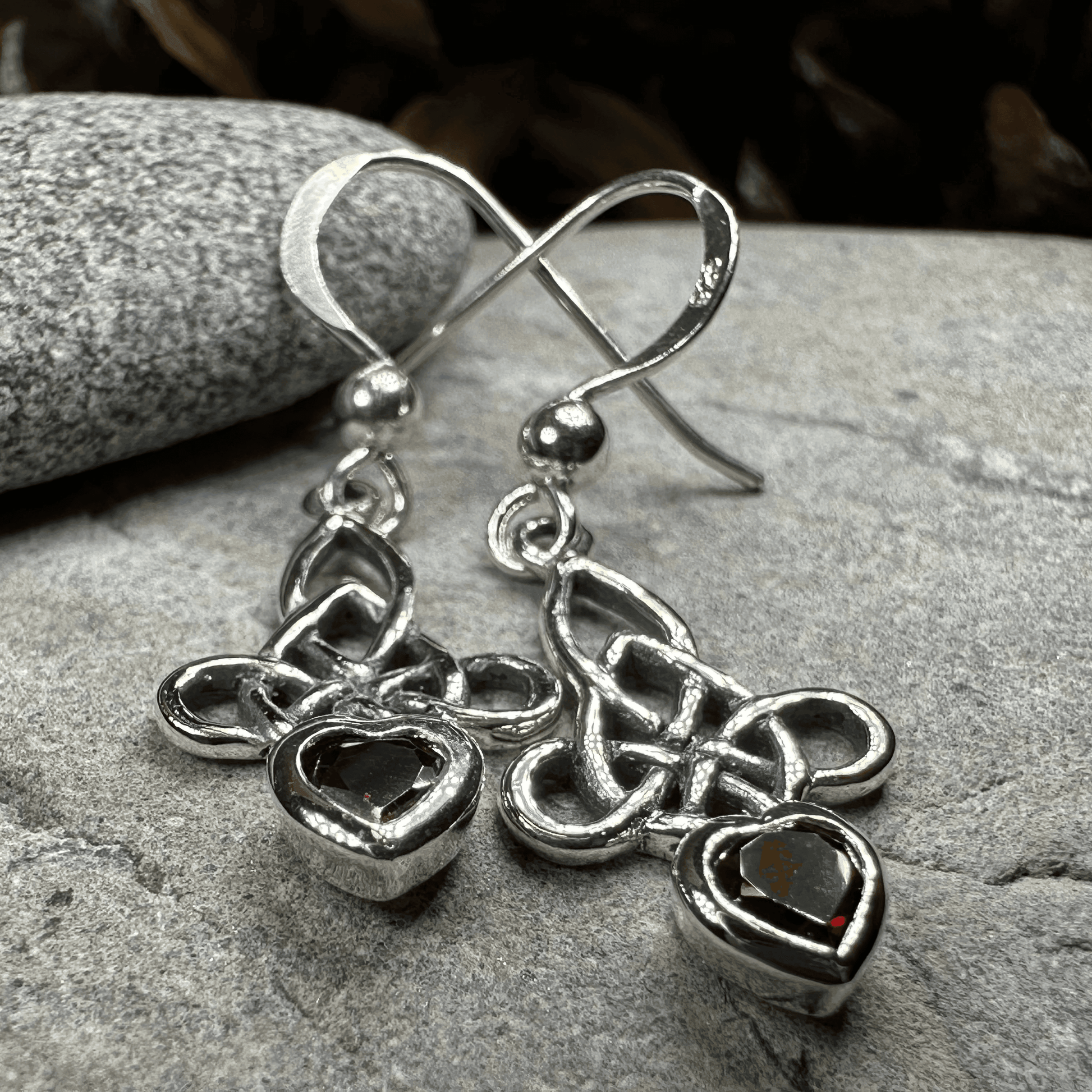 Brigid Celtic Knot Earrings - Amethyst