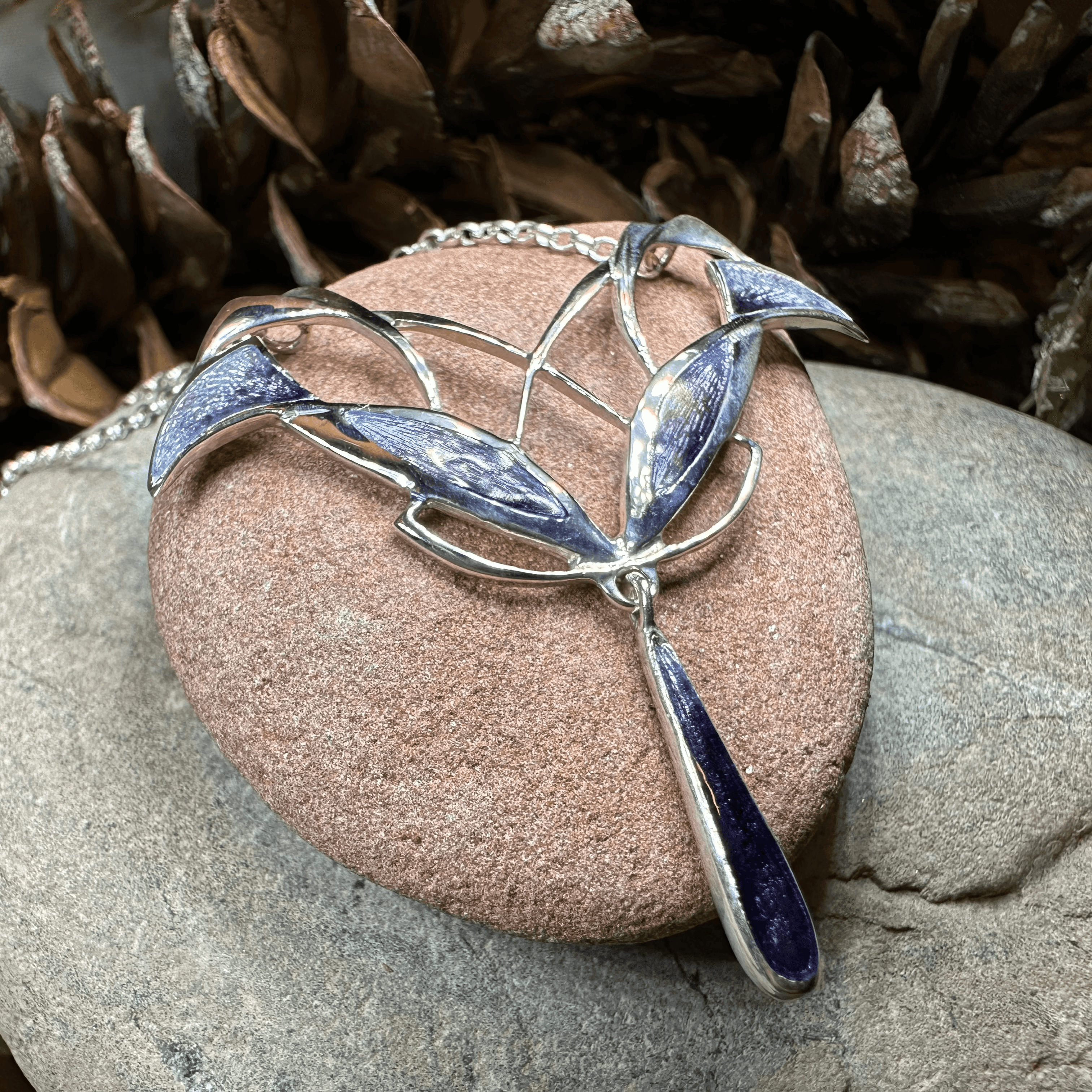 Dusty Purple Mackintosh Art Deco Necklace - Purple