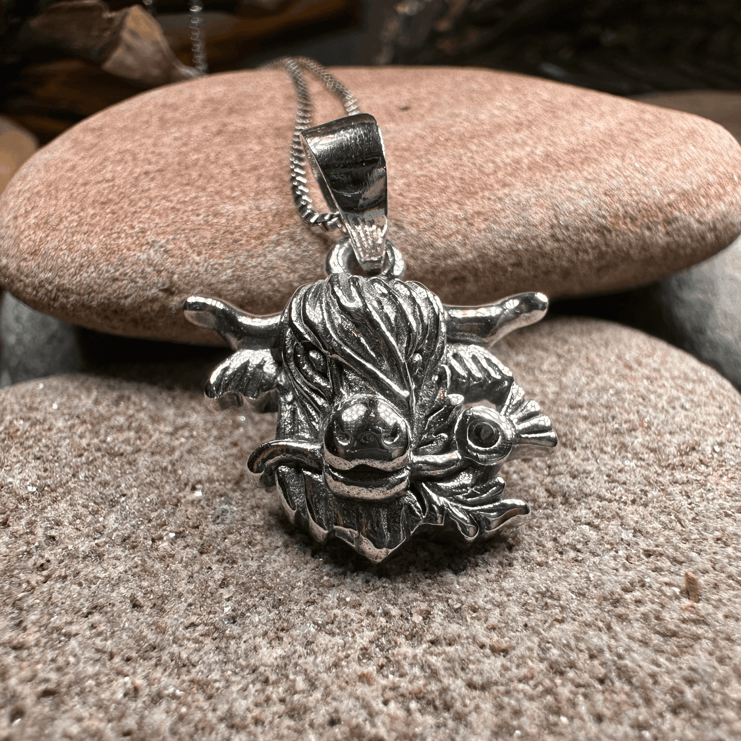 Highland Cow Thistle Necklace - 