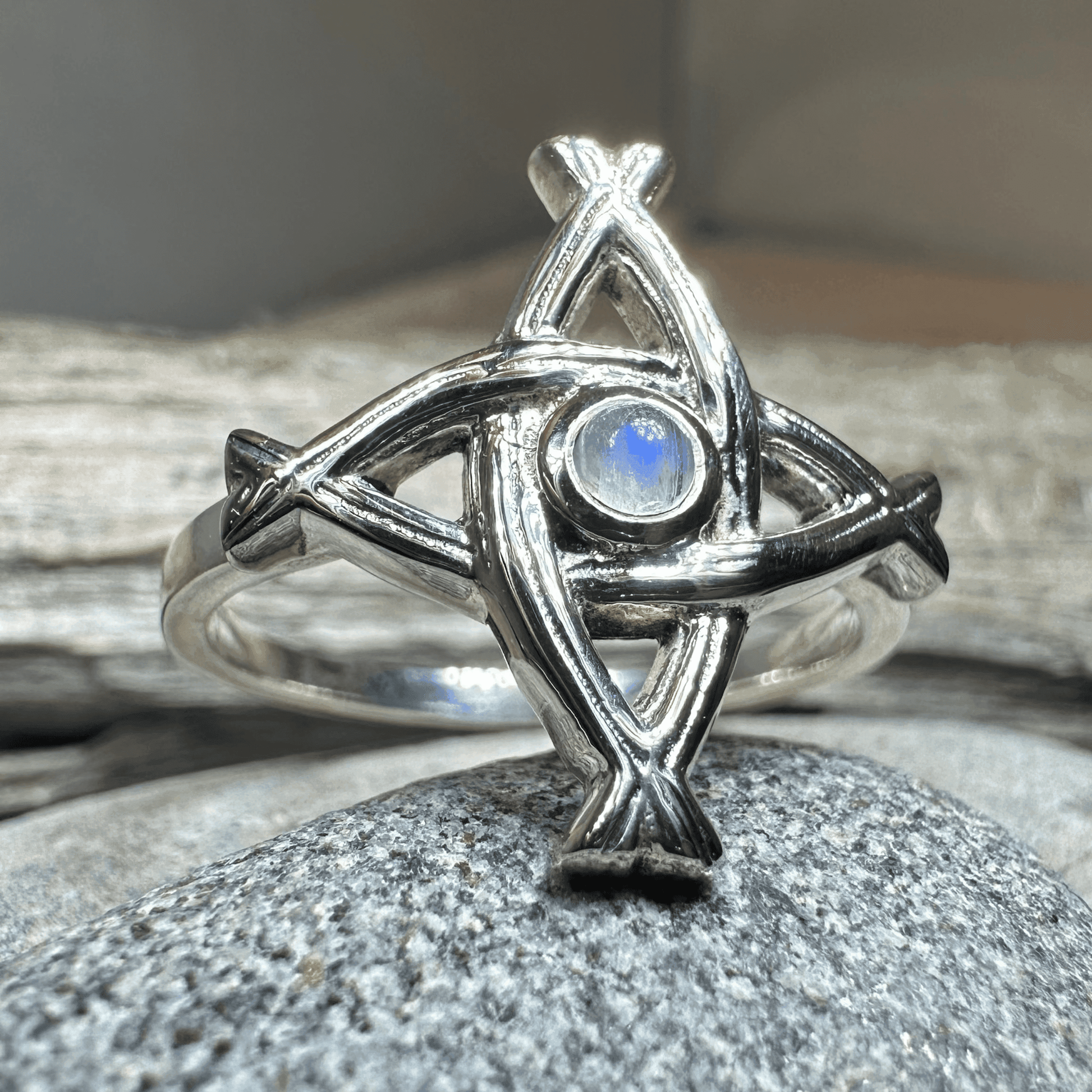 Moonstone Saint Brigid's Cross Ring - 5