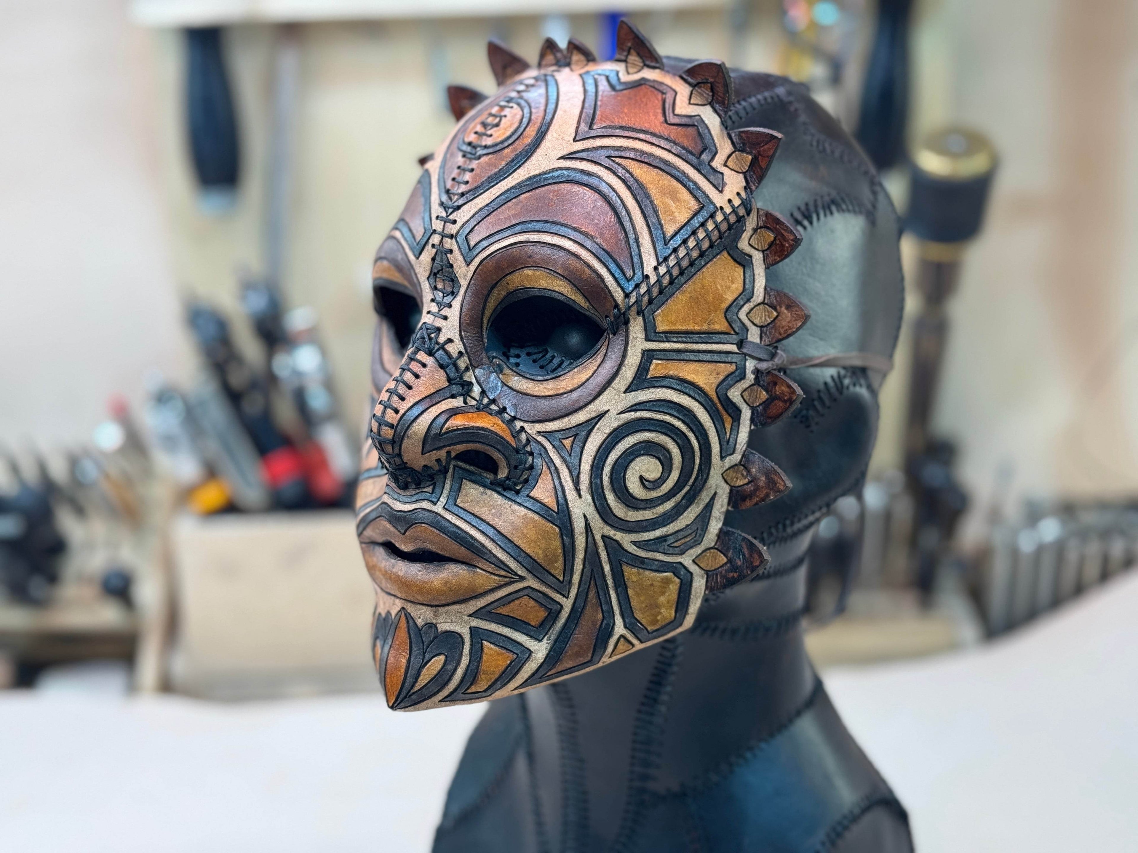 Leather Tribal Mask Printable Pattern Bundle — Intermediate + Advanced - 
