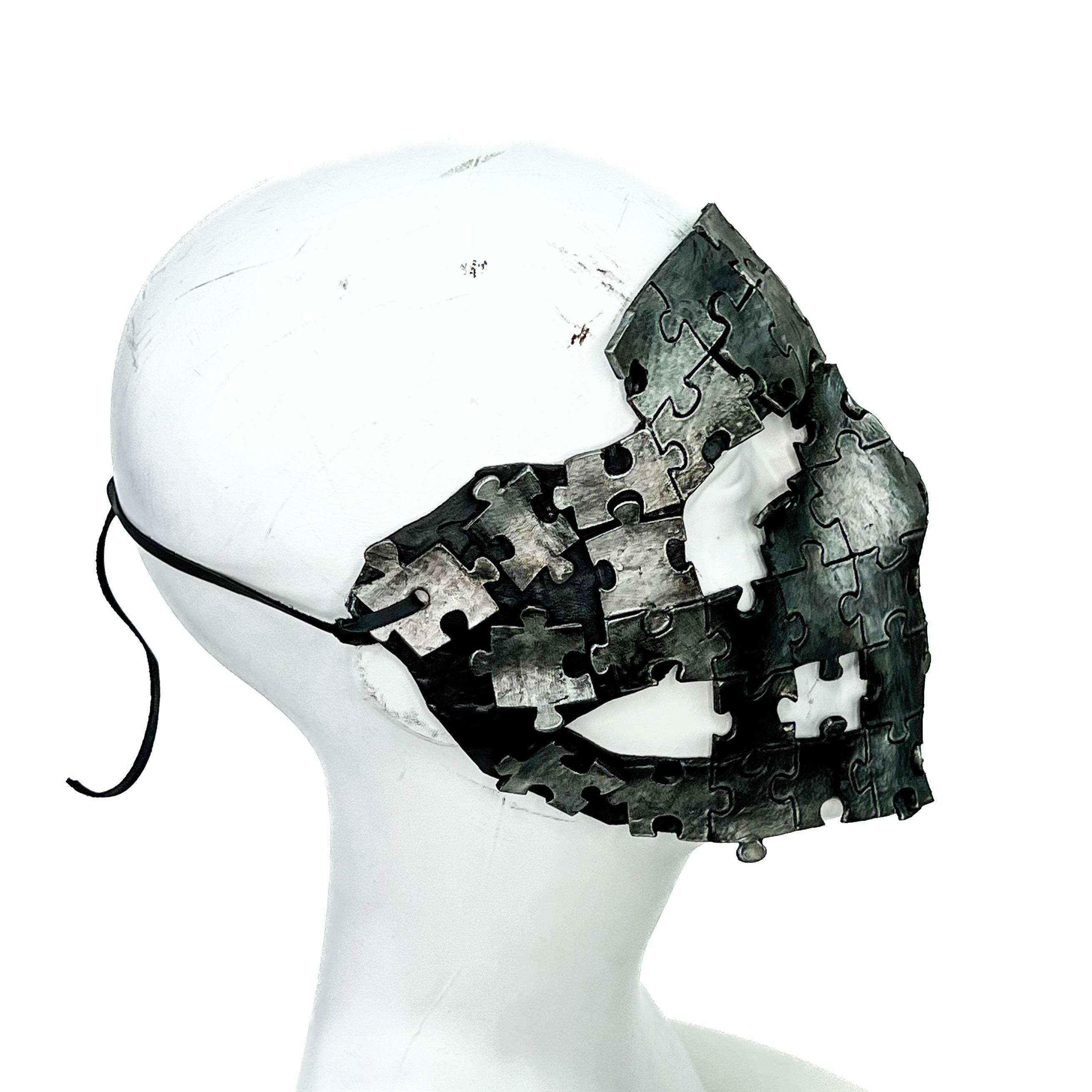 Handmade Genuine Leather Puzzle Mask - 