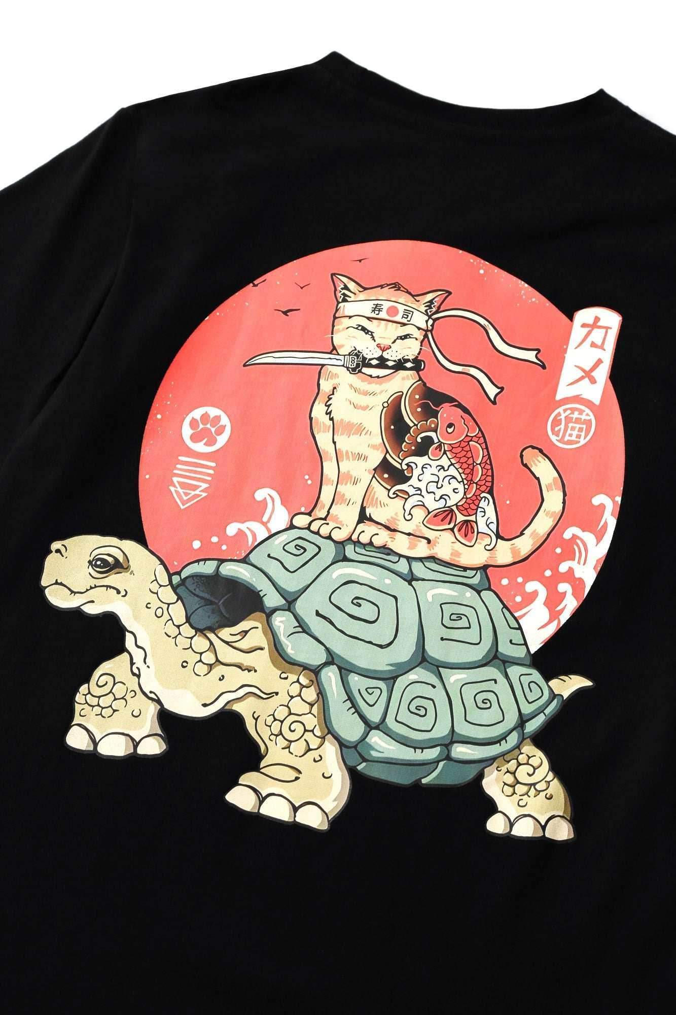 YeT018 Tortoise x Samurai Cat Tee - White / S