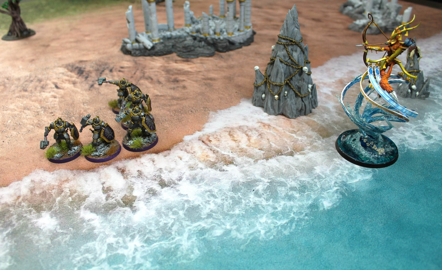Coastal Shore - Neoprene Battle Mat - Warhammer, AoS, 40K, Team Yankee, MCP, Shatterpoint, Legion, More - 44x60