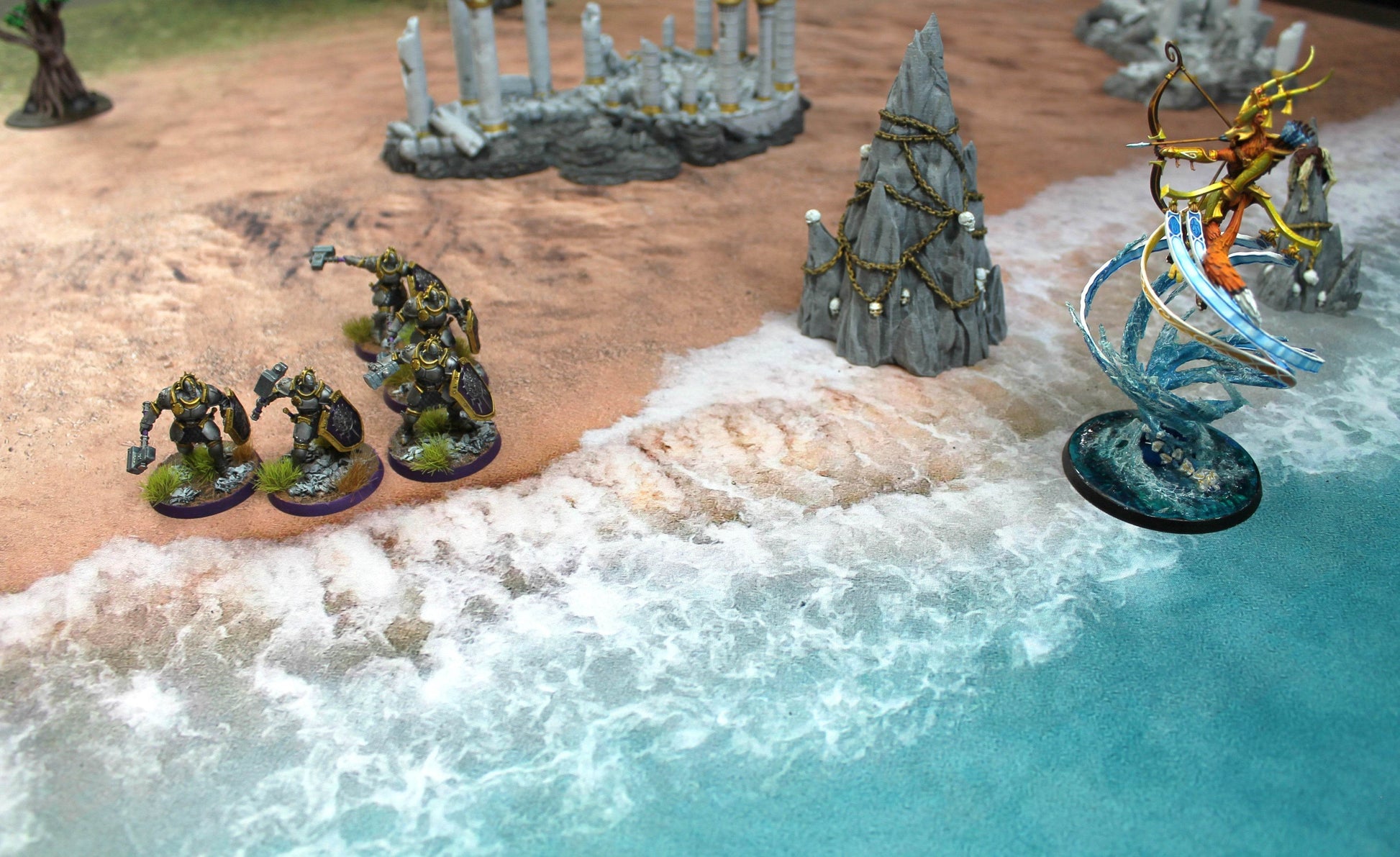 Coastal Shore - Neoprene Battle Mat - Warhammer, AoS, 40K, Team Yankee, MCP, Shatterpoint, Legion, More - 44x60