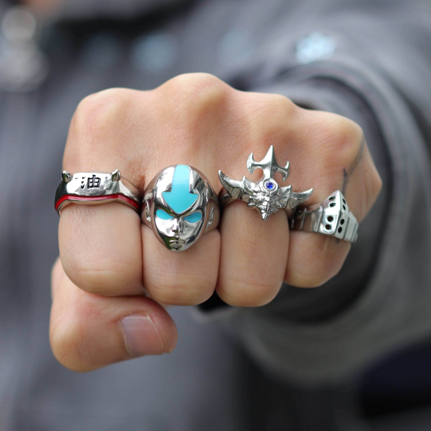 My Hero Academia™ Deku's Mask Ring - Chrome / 7