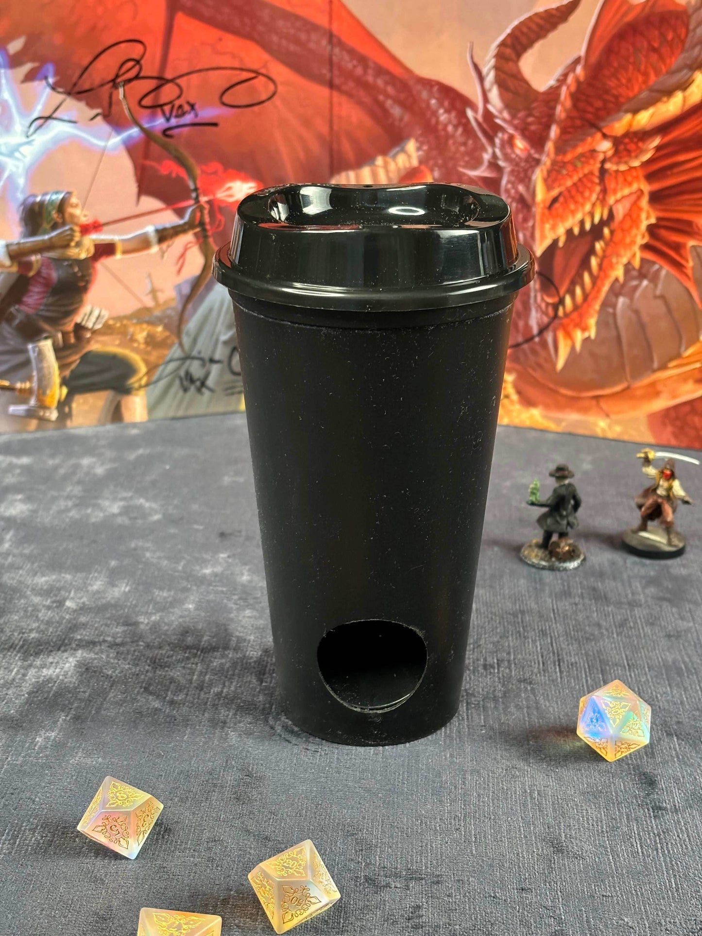 Coffee Cup Dice Tower – Roll with Caffeinated Style - White / Chimera Coffee