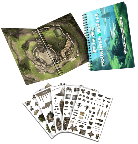 Into the Wilds Battlemap Books: Mountains and Oceans - 