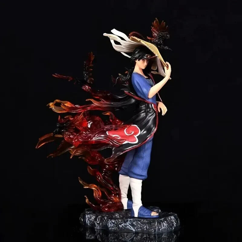 Itachi Uchiha Figure, Akatsuki Crows Red and Black Flames Amaterasu Figurines