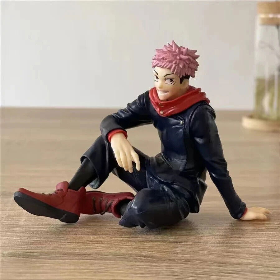 Itadori Yuji Sitting Figurines, Jujutsu Kaisen Anime Collectible Figures 3 in