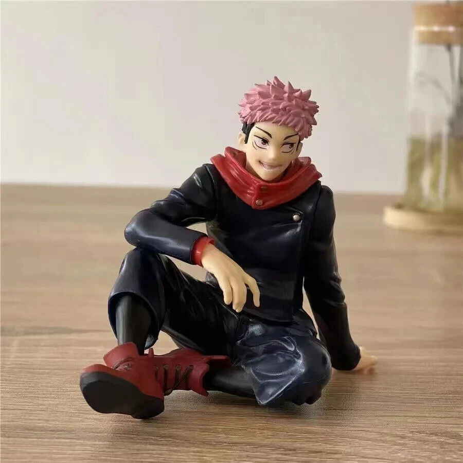 Itadori Yuji Sitting Figurines, Jujutsu Kaisen Anime Collectible Figures 3 in