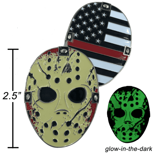 A-009 Thin Red Line Jason Voorhees Goalie Mask Friday the 13th Firefighter Fire Department Fighter - 