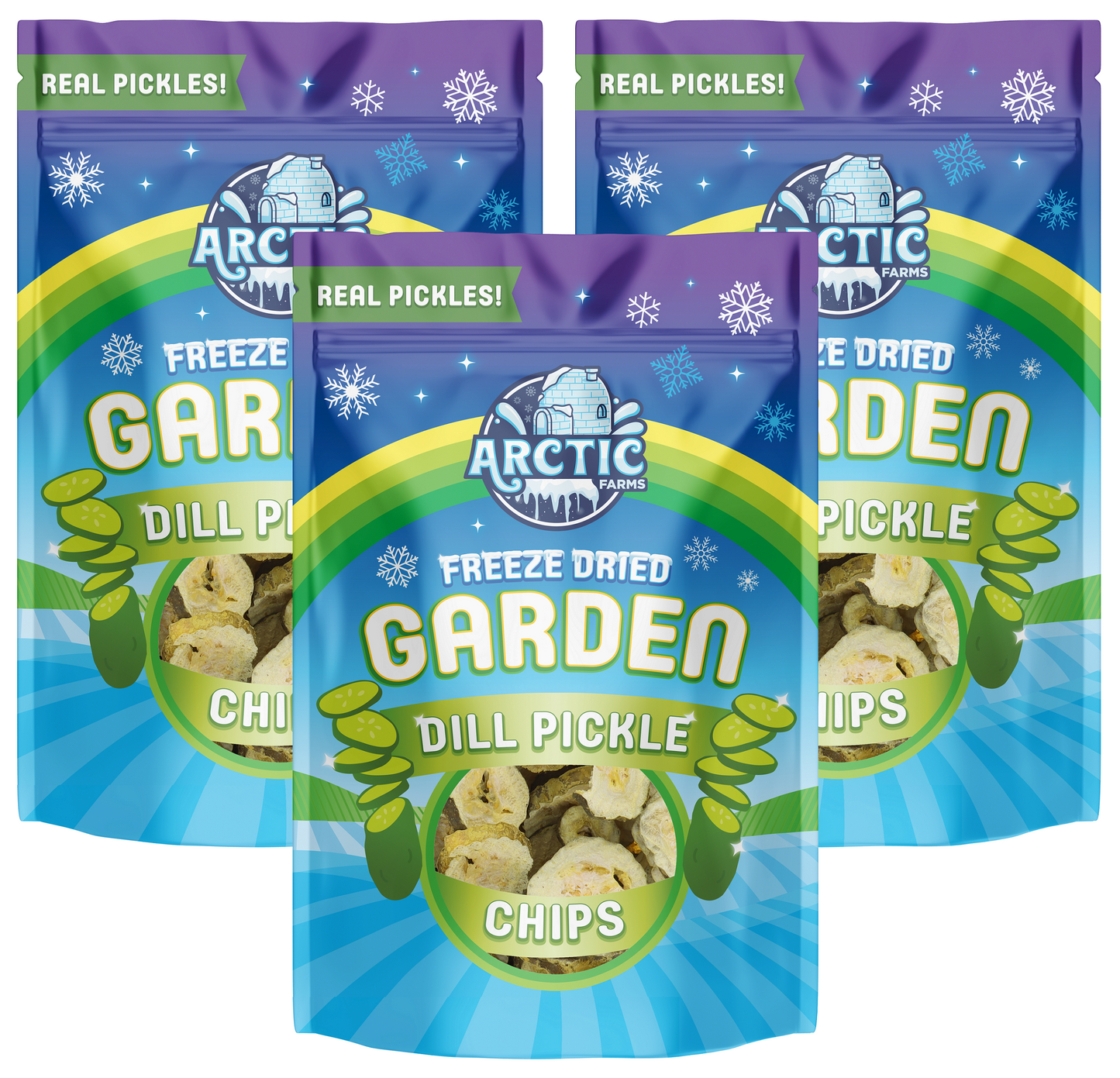 Freeze Dried Kosher Dill Pickle Jumbo Chips (Can be Salty)