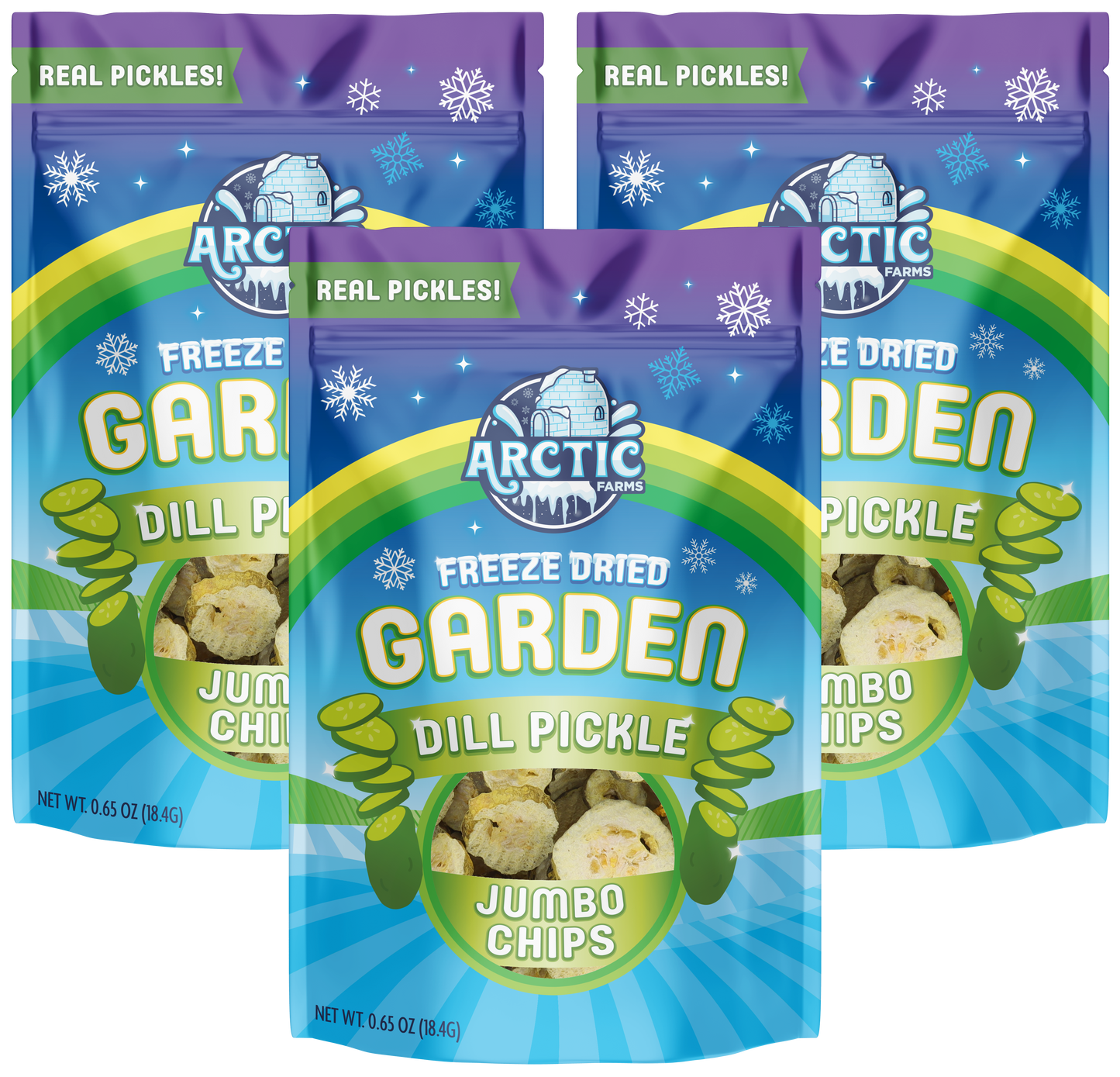 Freeze Dried Kosher Dill Pickle Jumbo Chips (Can be Salty)