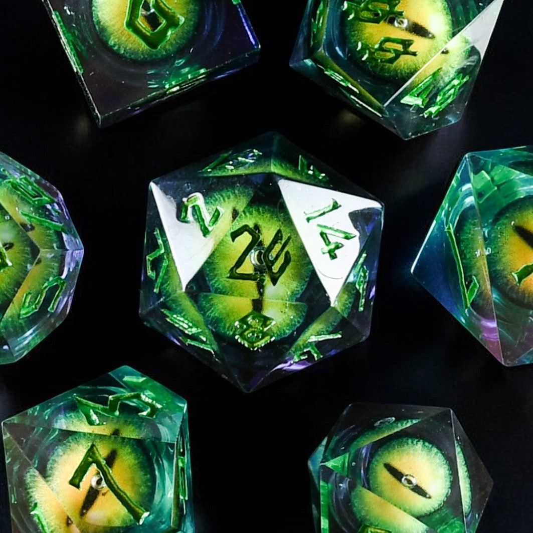Jurassic Green Liquid Core Dice Set