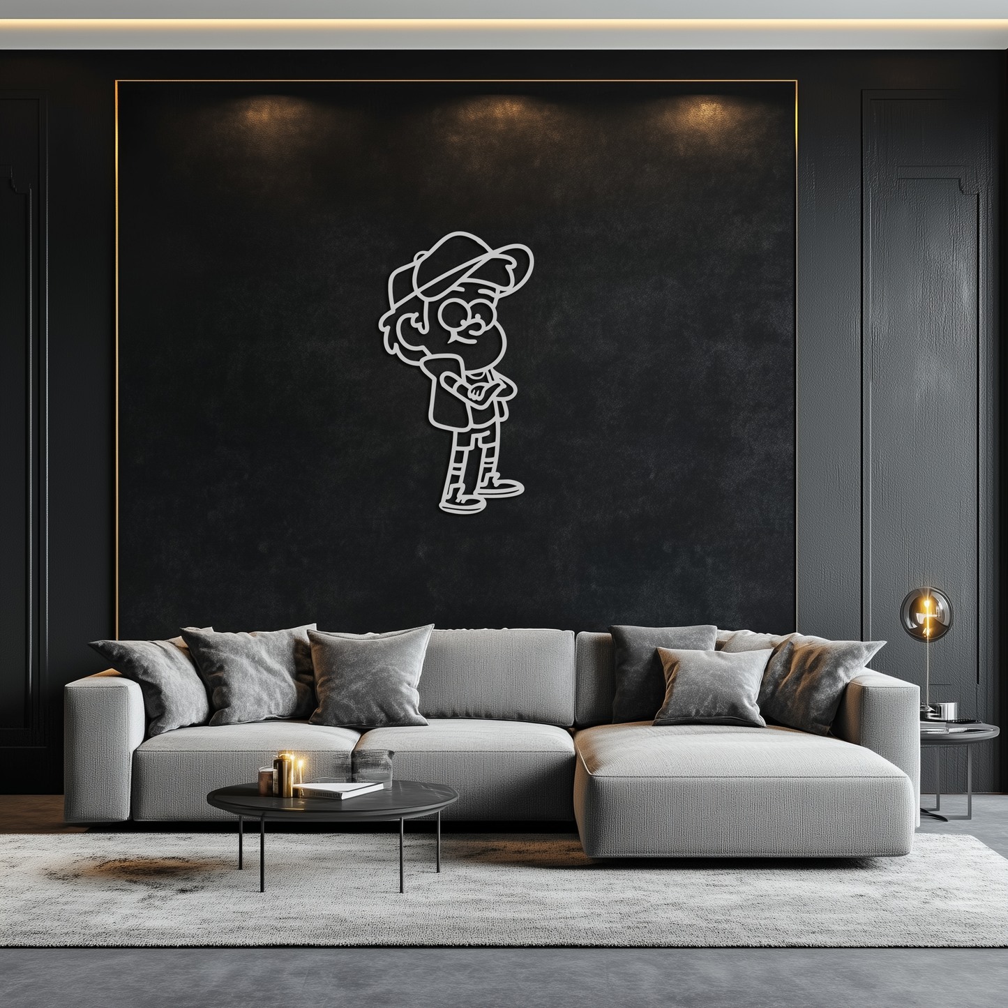 Dipper Pines Metal Wall Art – Gravity Falls-Inspired Silhouette for Fans and Collectors- KAF654