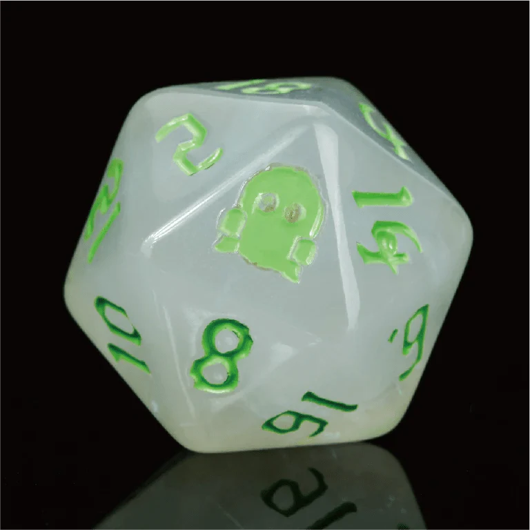 Kickstarter Dice — Ghost Flame Resin Dice Set