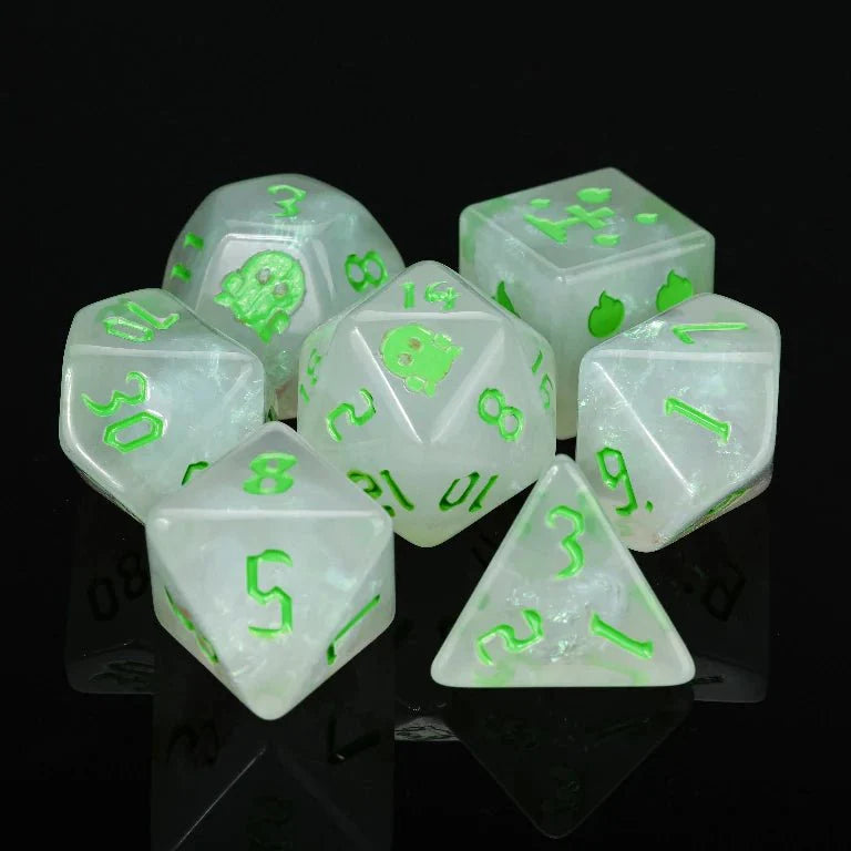 Kickstarter Dice — Ghost Flame Resin Dice Set