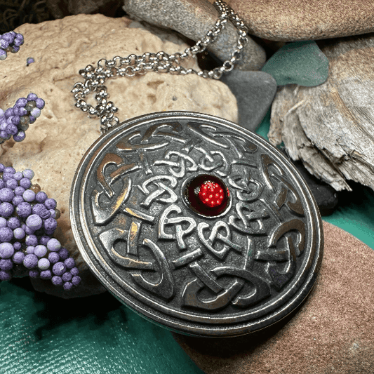 Warrior Queen Celtic Knot Necklace - Red