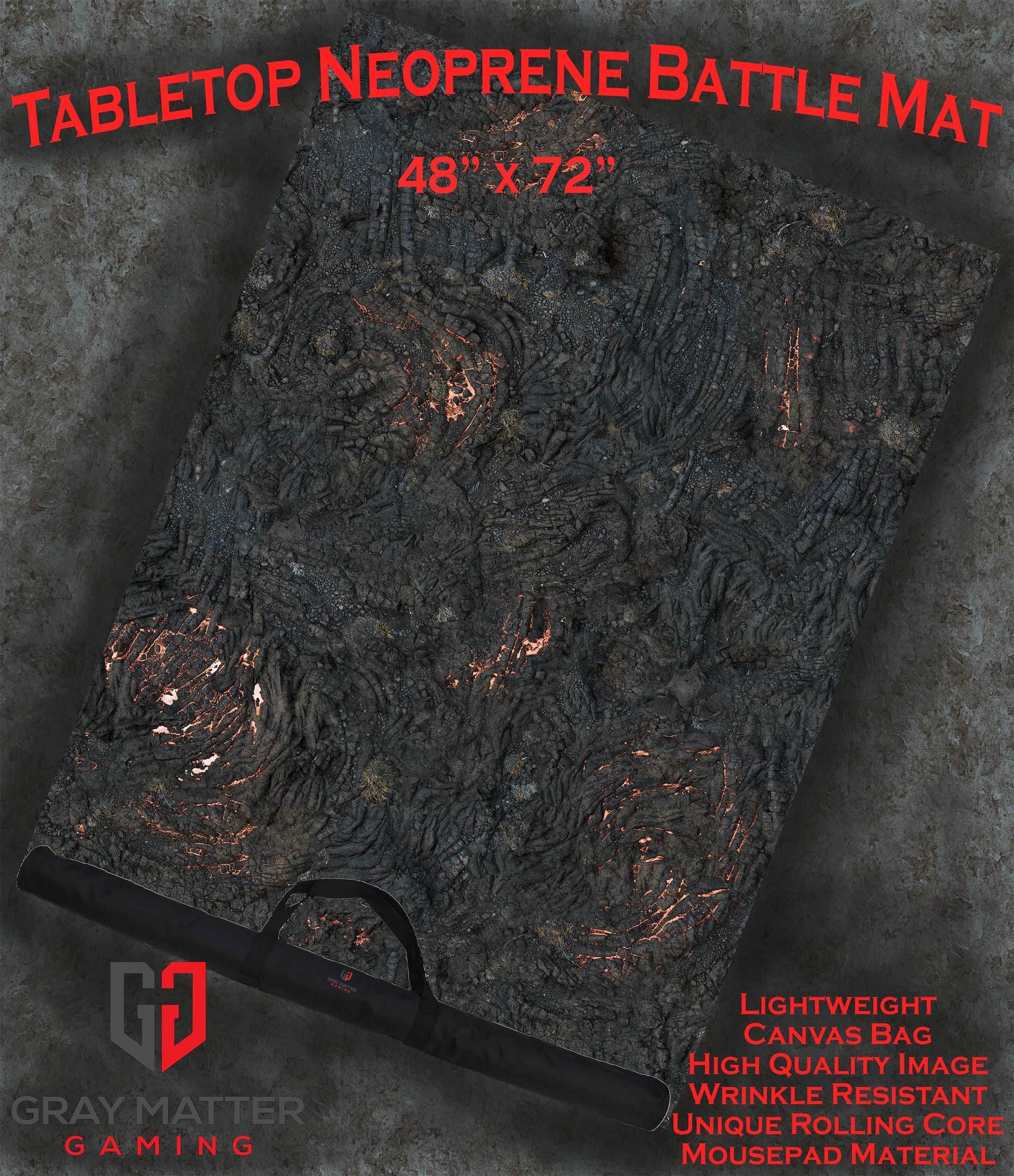 Lava Flows - Neoprene Battle Mat with Bag - 44x60