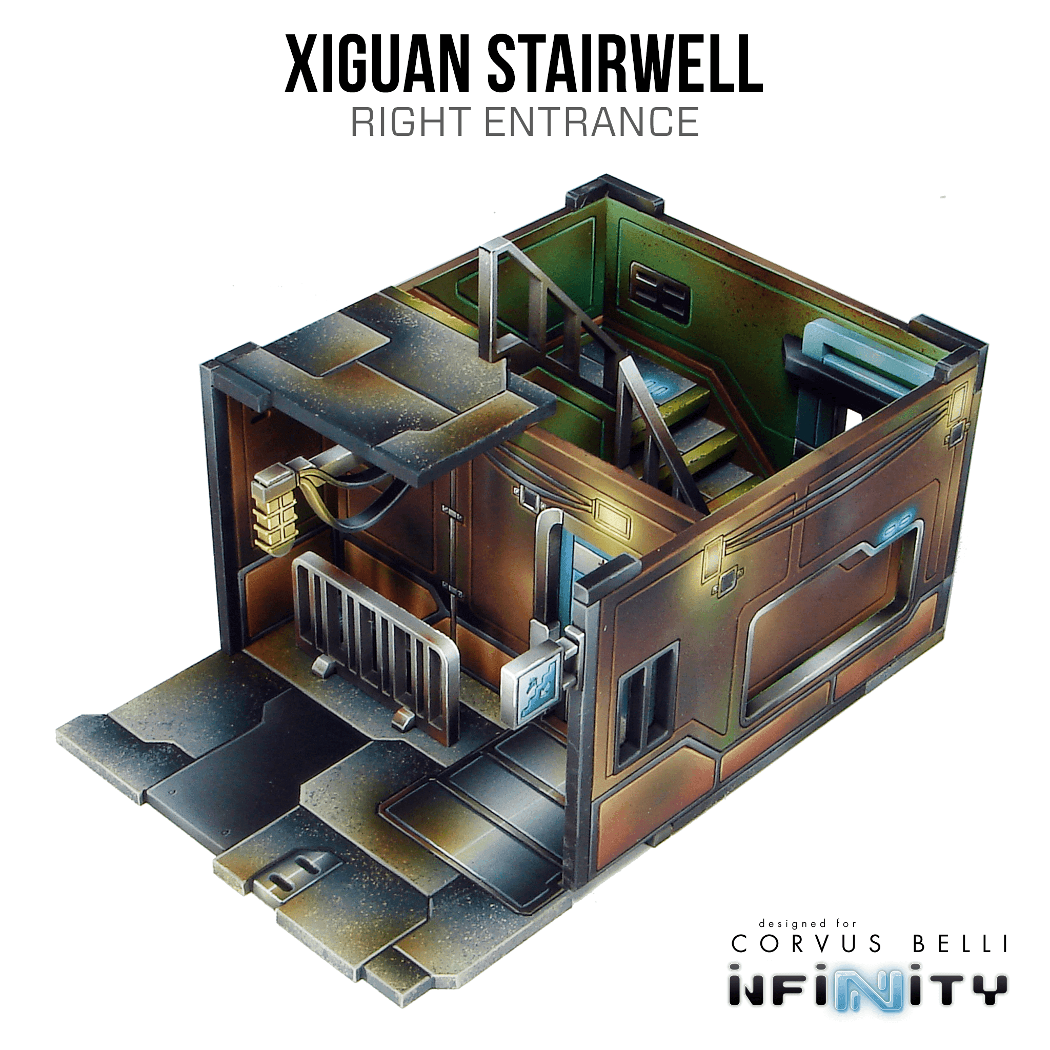 Xiguan Components - Stairwell - Right Entrance / Bare MDF