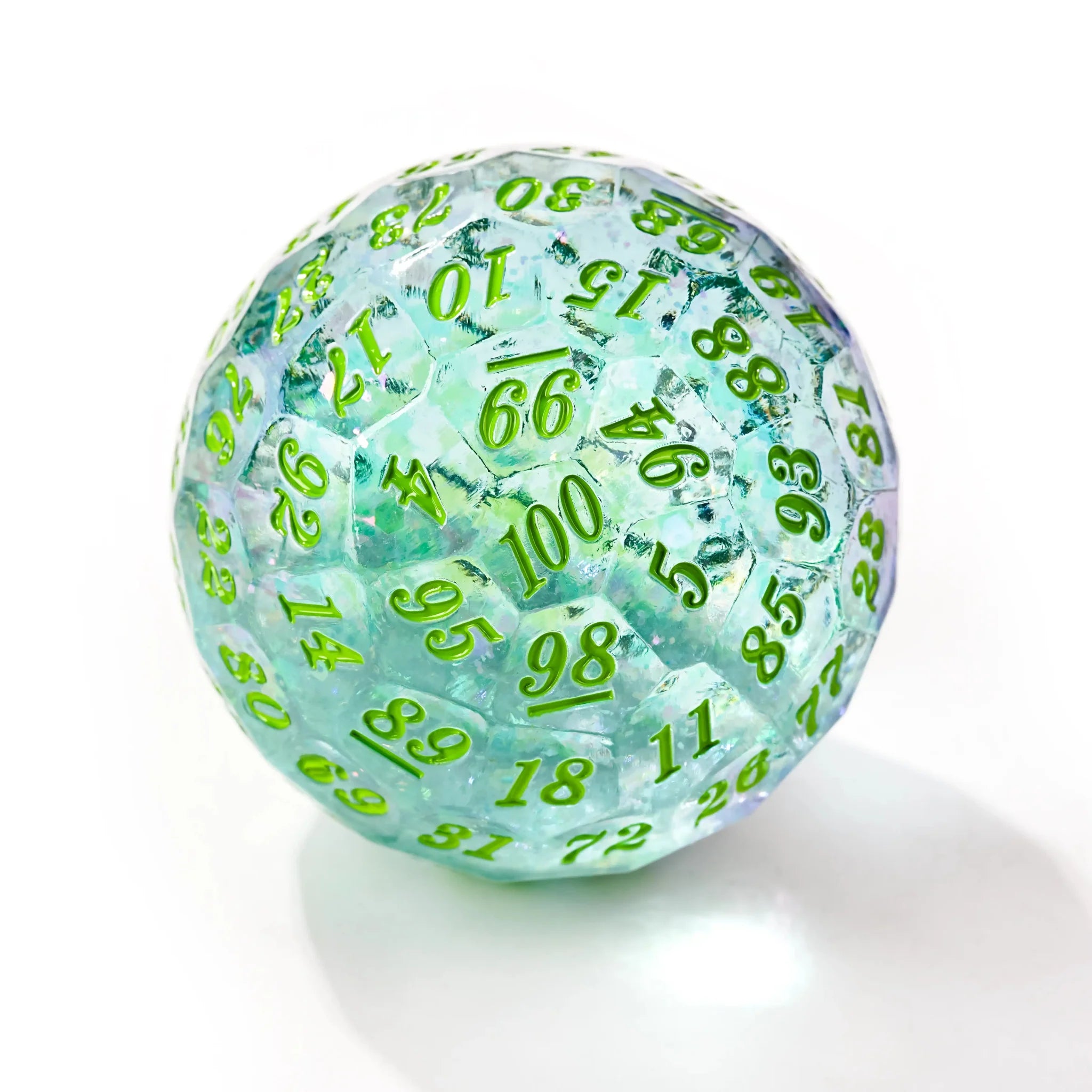D100 Quicksand Resin Dice - 50mm Transparent 100-sided Dice Ball