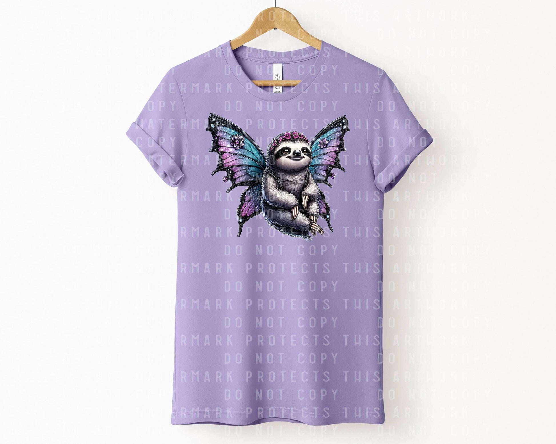 Goth Fairy Sloth Graphic Tee - S