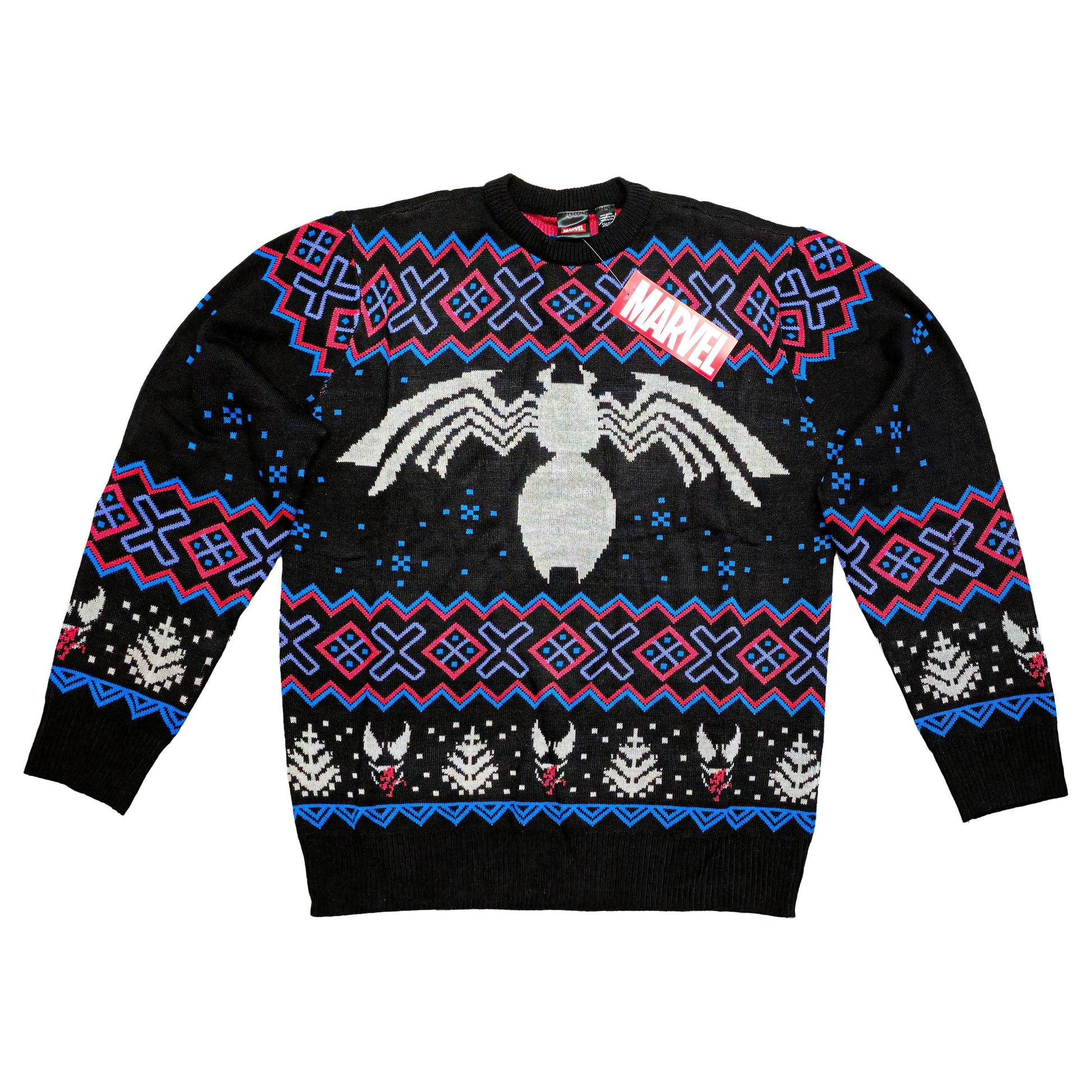 Marvel Venom Symbol Offcially Licesned Adult Holiday Ugly Christmas Sweater - S