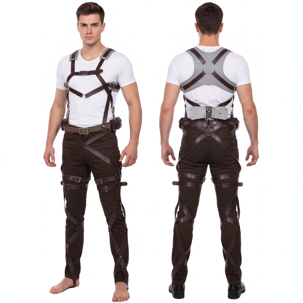 Attack on titan cosplay costume shingeki no kyojin recon corps mikasa ackerman harness belt hook