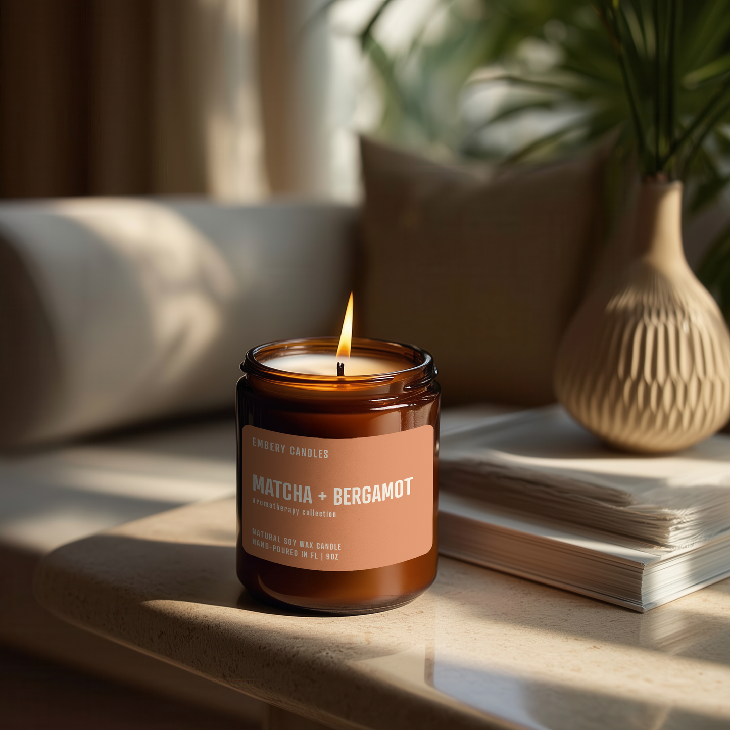 Matcha + Bergamot | Soy Wax Scented Candle