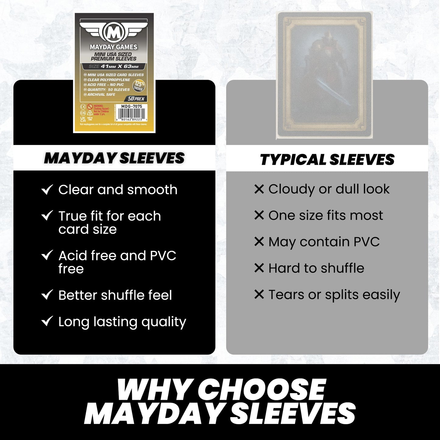 Mini USA Card Sleeves (41x63mm) Standard 7039 or Premium 7075