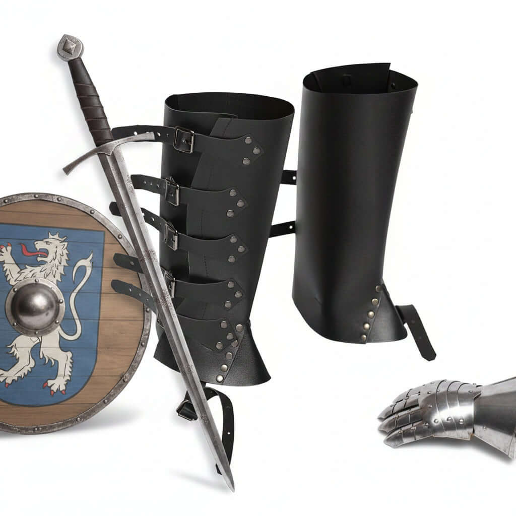 Medieval Viking Knight Boot Covers – Renaissance PU Leather Leggings